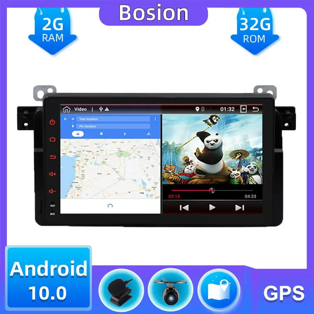 Autoradio GPS Navigation For BMW E46 3 Series Android 10.0 Car Radio Stereo Audio Multimedia Player 1 Din SWC DAB AUX OBD Camera