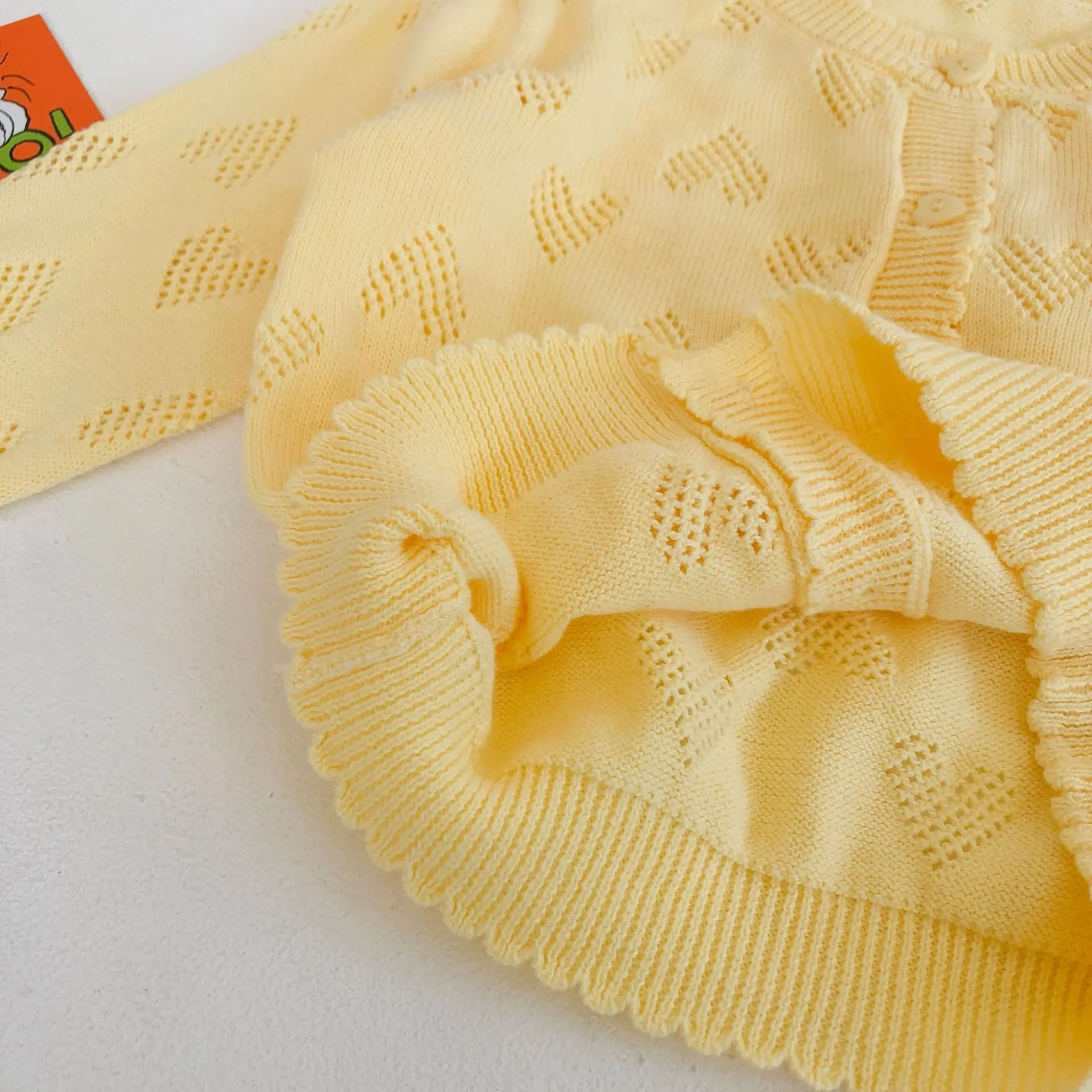 Кардиган для девочек 0-24 мес. свитер новорожденных осенняя одежда детей вязаный