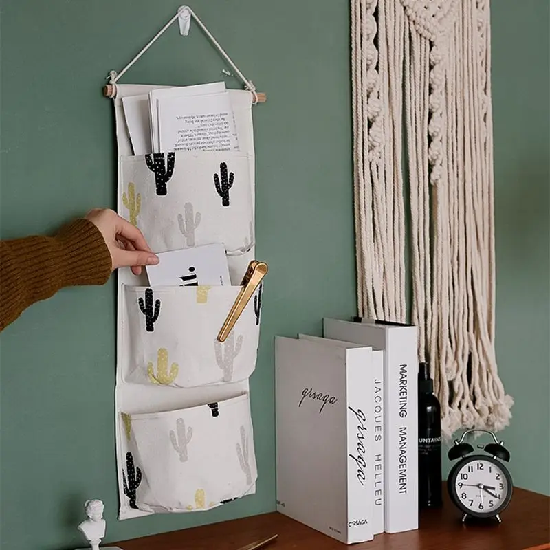 

7 Pocket Hanging Storage Bags Closet Wall Hanging Organizers Mounted Wardrobe Organizer Cosmetic Sundries Jewelry Storage Basket