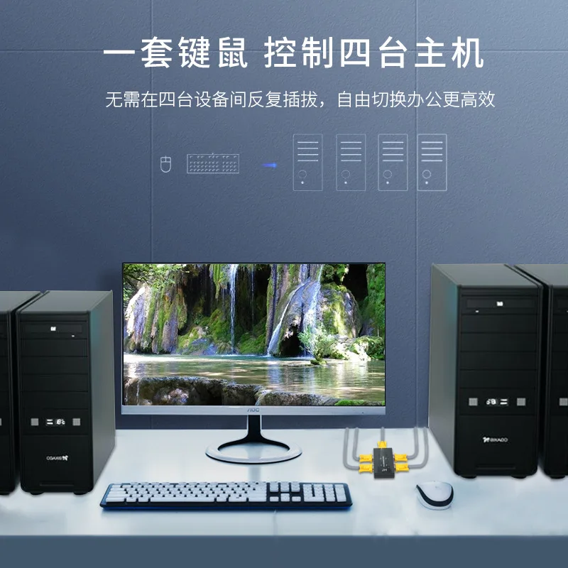 USB KVM Переключатель концентратор 2 0 VGA разветвитель принтер Мышь Клавиатура