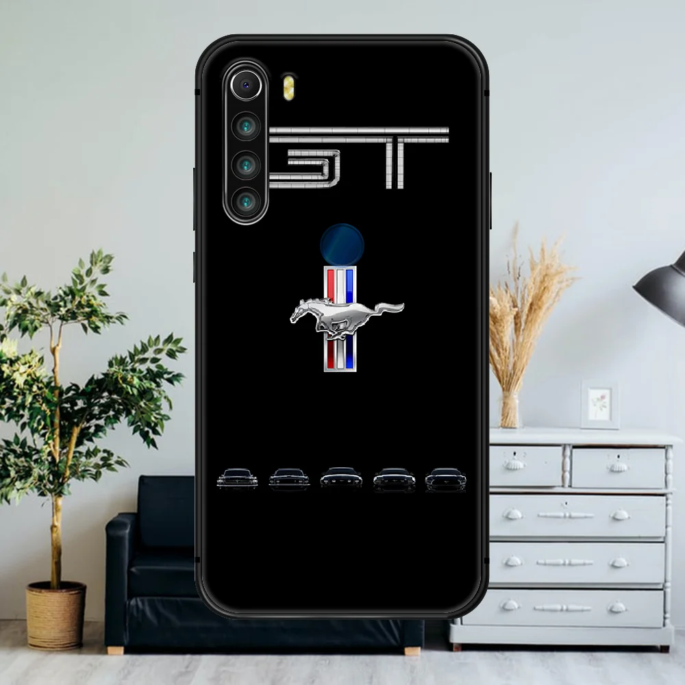 

Cool horse Ford Mustang sport car Phone Case For Xiaomi Redmi Note 7 8 8T 9 9S 4X 7 7A 9A K30 Pro Ultra black Etui Painting