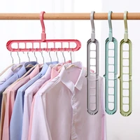 3pcs 360 degree rotating hanger multifunctional folding and shrinking drying rack 9 hole storage clothes