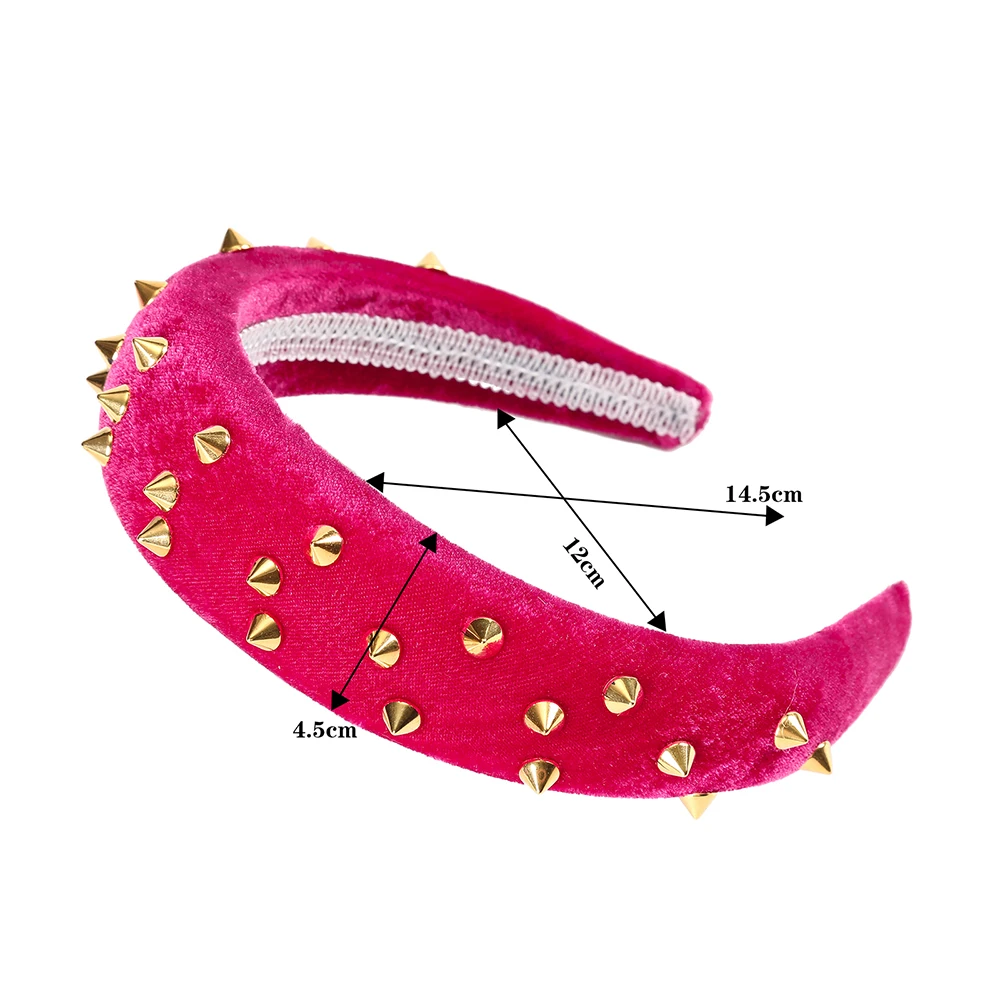 Женский ободок для волос MOLANS однотонный с заклепками золотого цвета модная