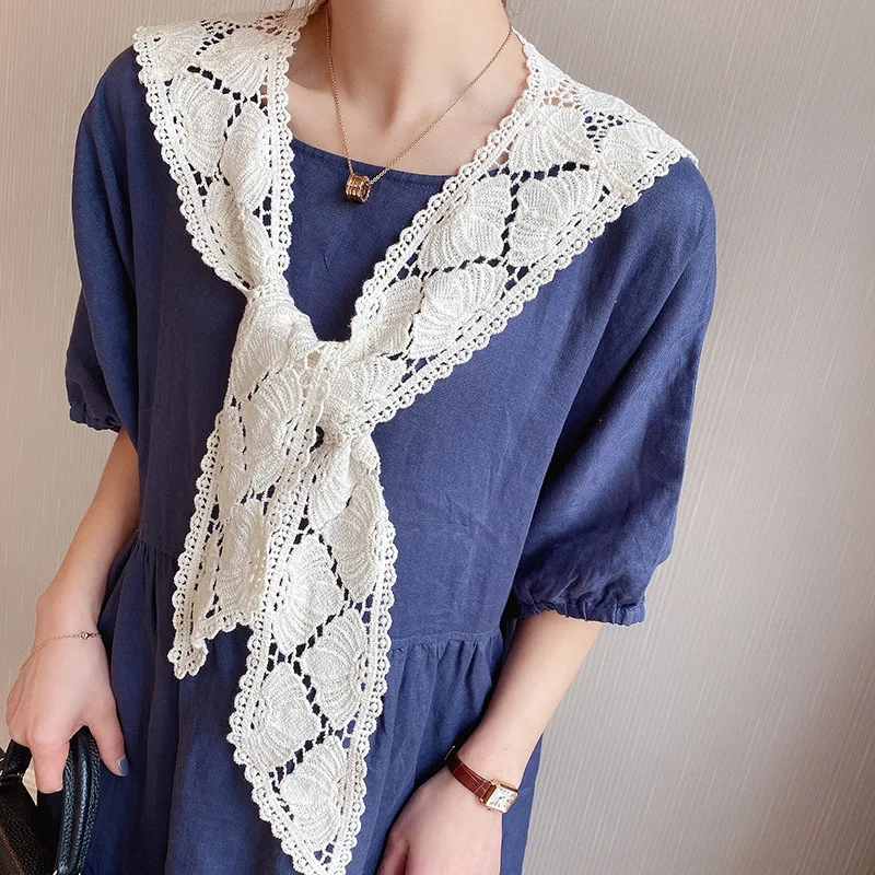 

Кружевной Цветочный полый ложный воротник для женщин маленькая шаль накидка Flase воротник декоративный женский съемный воротник рубашки ак...