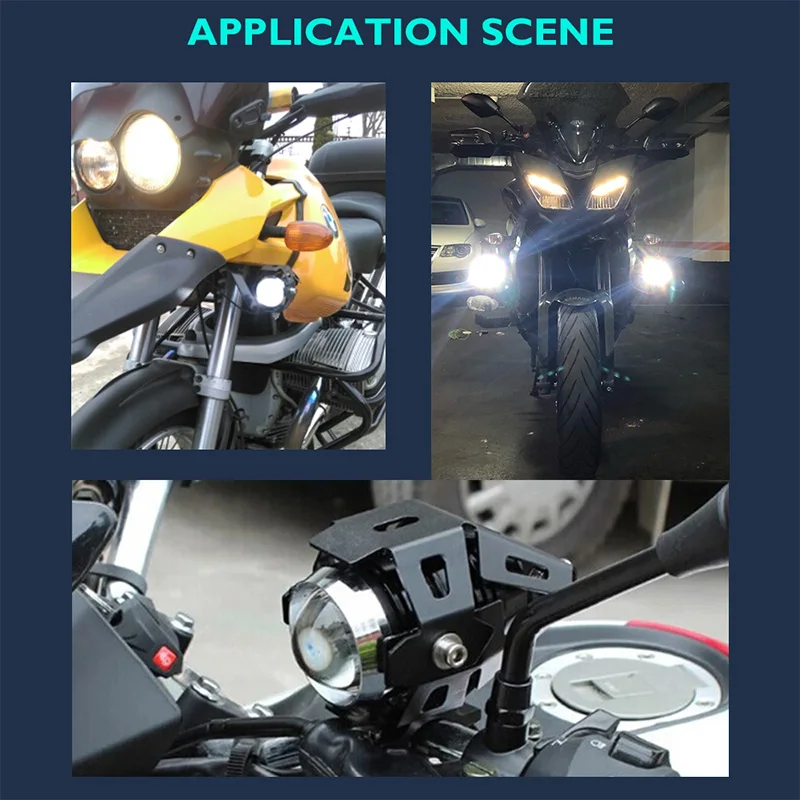 

Motorcycle Headlight U5 LED Spotlights Moto Auxiliary Lightings DRL Motorbike Lamps Fog light Universal 12V For Bicycles Cars