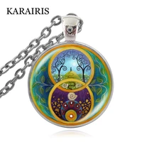 karairis 2020 new vintage glass dome cabochon pendant necklace fairytale art photo handmade vintage women man necklaces jewelry