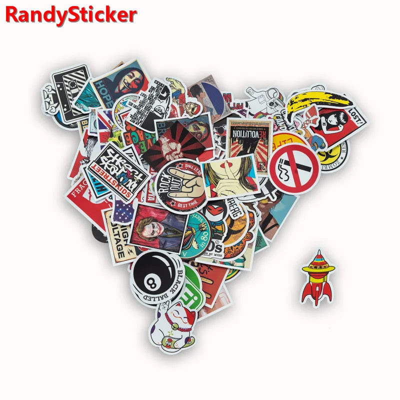 

50 Pcs Not Repeat Waterproof Stickers For The Car Skateboard Luggage Trolley Suitcase Mobile Phone Motorcycle Decoration Decal