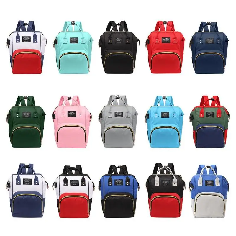 

USB Port Maternity Diaper Bags Large Capacity Mummy Nappy Bag Baby Nursing Care multicolor Mother Travel Handbag