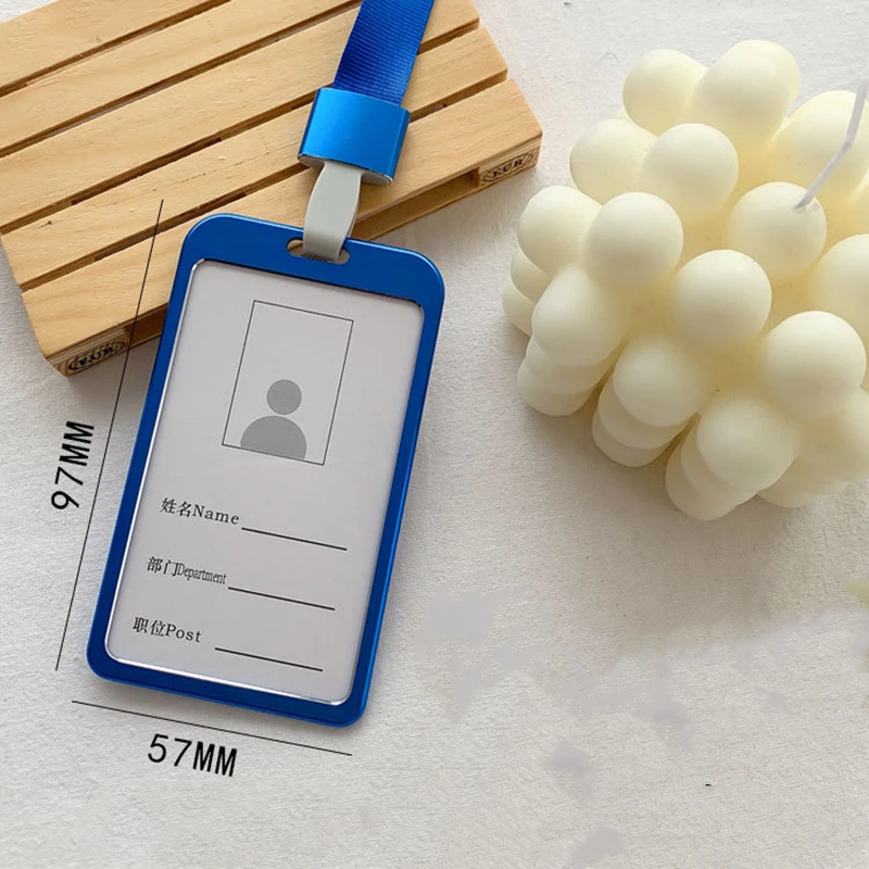 

Aluminum Alloy Card Set Metal Name Badge Holder Student Card Holder Employee Name ID Card Cover