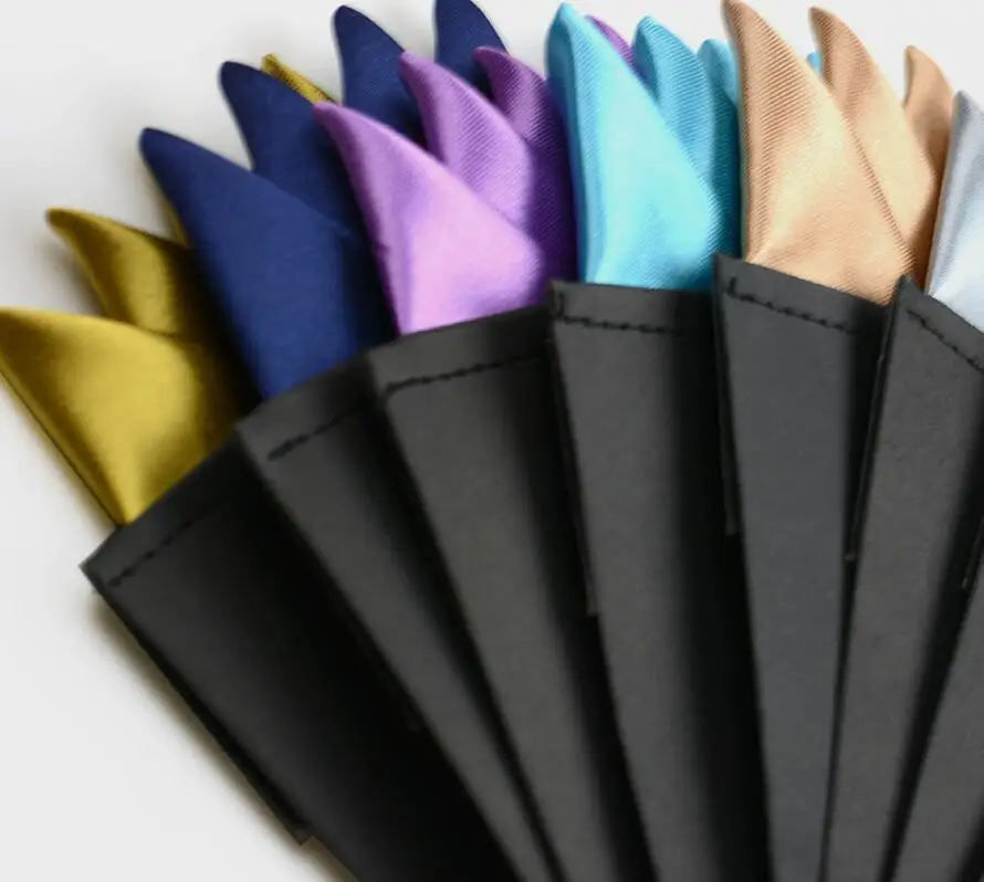 Мужские предварительно сложенные карманные квадратные одноцветные носовые