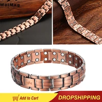 11 11 welmag healing magnetic copper bracelets viking bangle for men bio energy double row magnet male bracelet homme jewelry