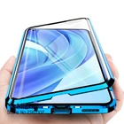360 двухсторонний стеклянный чехол для Xiaomi MI 11 Lite Mi11 Pro, ультра Магнитная металлическая задняя крышка для Xiaomi 11 Lite, чехол для телефона, Fundas