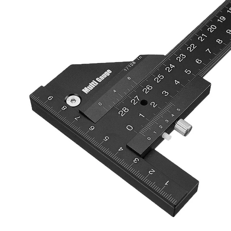 

Multifunction Inch MM Woodworking Scriber Gauge Aluminum Steel Measuring Marking Framing Ruler Tool for Carpentry Tools Kit Set