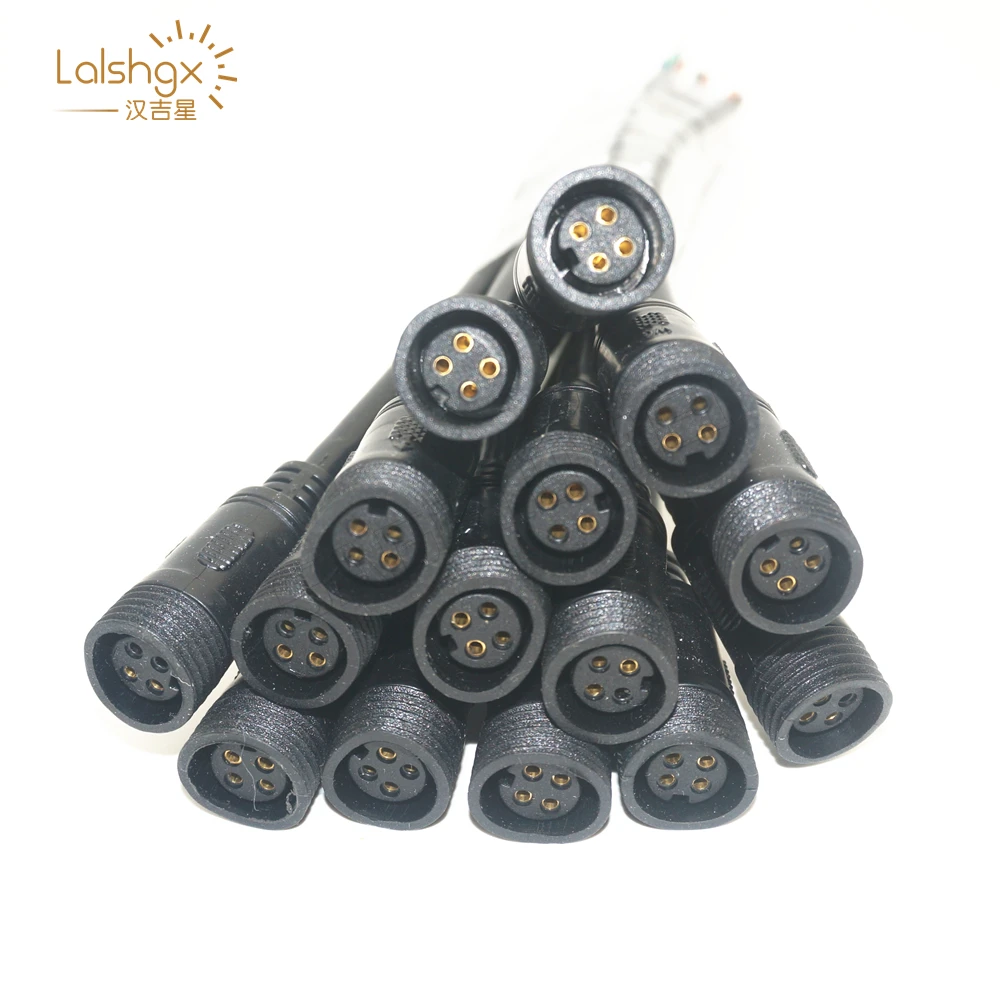 5pairs 4 Core 4pin Waterproof pigtail male to female 20cm long each connector's diameter 13.5mm IP68 led connector plug |