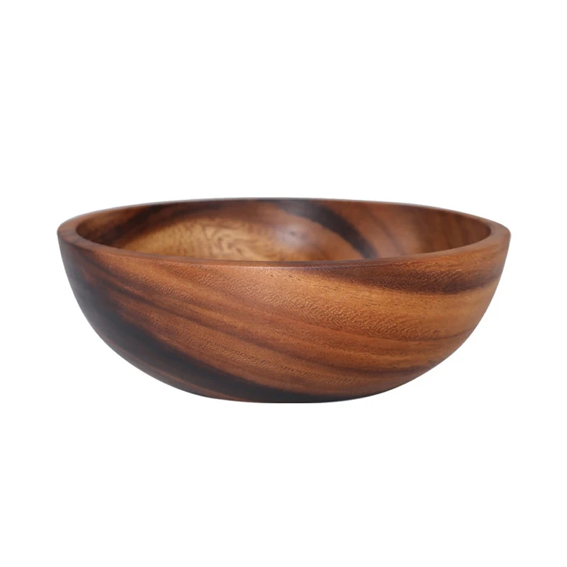 

Natural luxury acacia wooden bowl wood grain Korea Japanese-style basin tableware household fruit plate rice ramen salad bowl