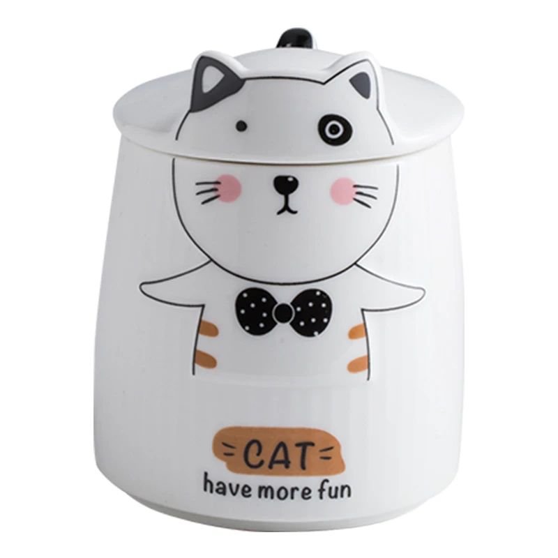 

White Luxury Cute Creative Mugs Ceramic Gifts Eco Friendly Espresso Travel Mug Couple Cat Tazas Para Cafe Coffeeware EA60MK