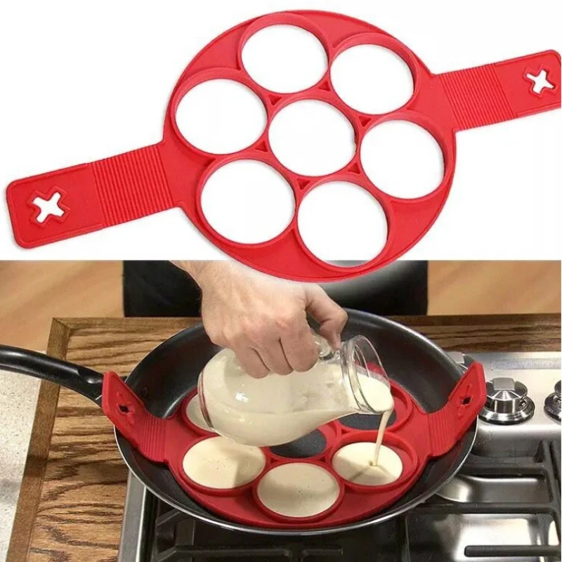 Инструменты для выпечки Круглый Силиконовый омлет с 7 отверстиями антипригарная