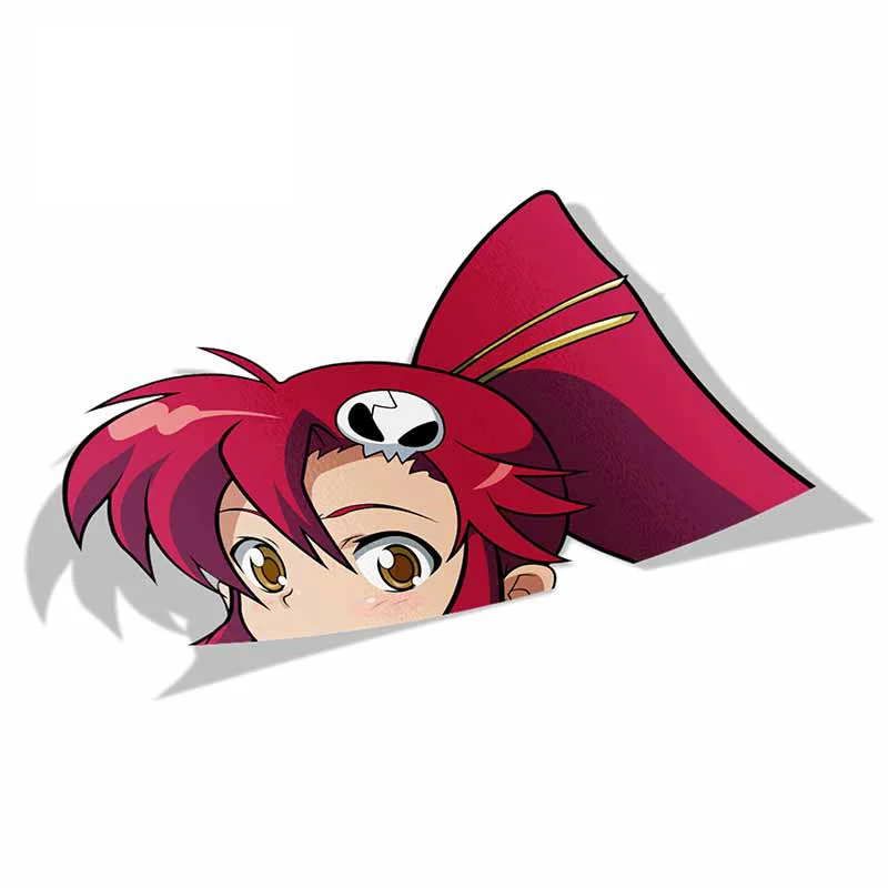 

Boutique For Yoko Littner Tengen Toppa Gurren Lagann Peek Anime Big Head Vinyl Car Sticker JDM Window Trunk Decal KK13*8cm