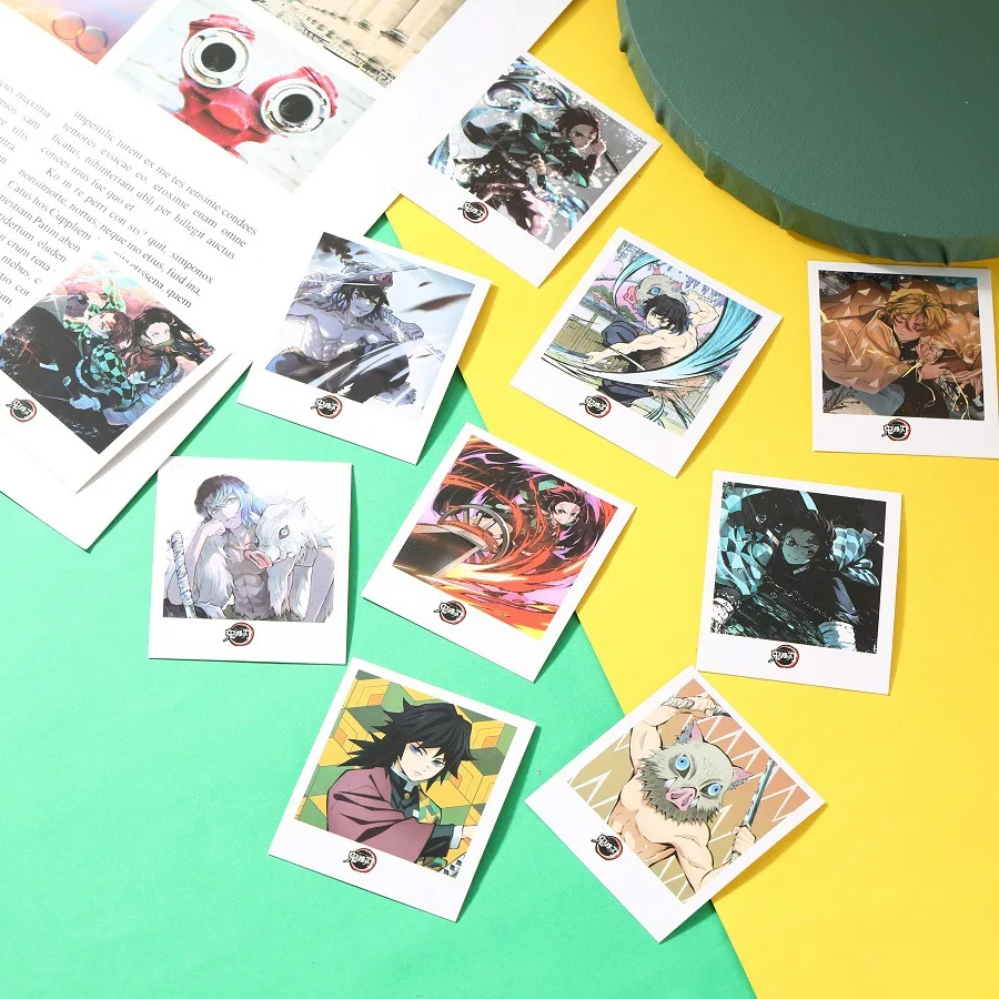 

40 Photos Popular Anime Demon Slayer Photos Card Kimetsu No Yaiba Kamado Tanjirou Kamado Nezuko Cards with Clip Lanyard