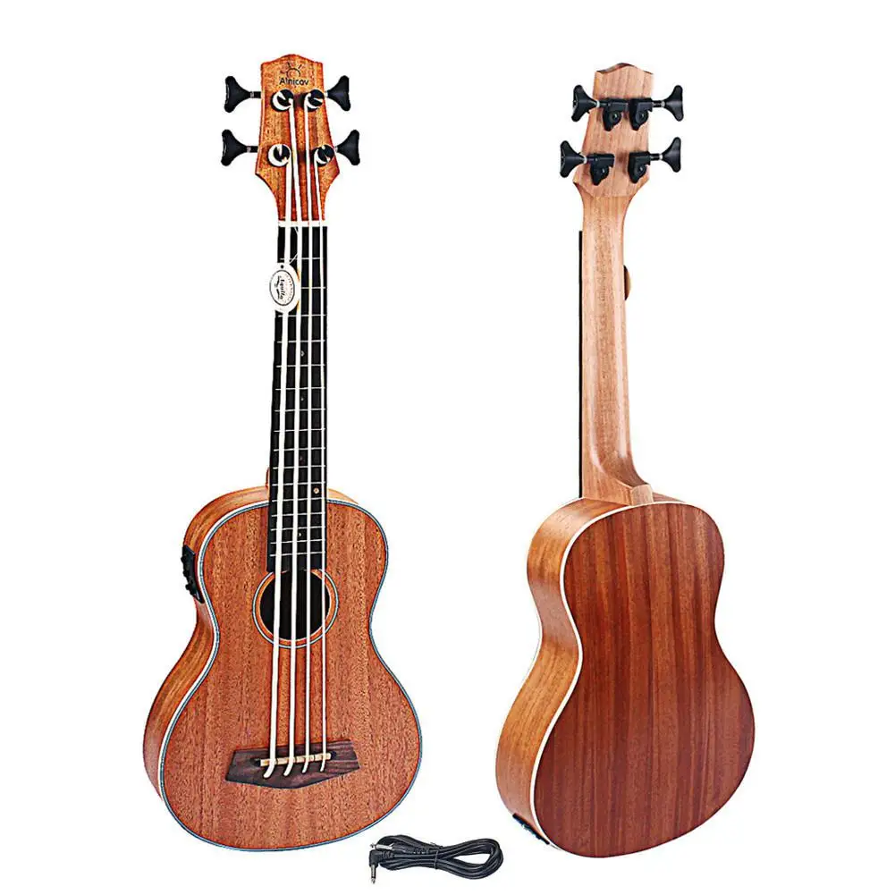 30 Inch Electric Ukulele Bass EQ Sapele Retro Closed Button Four Strings Guitar Wood Hawaiian Guitarra Ukulele Music Instruments