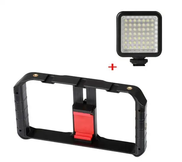 U-Rig Pro with LED Ulanzi U Rig профессиональные для ручек Rig тройное крепление для горячего башмака видео стабилизатор Vlog Grip для iPhone Mobile Filmmaker для микрофона - Цвет: U-Rig Pro with LED