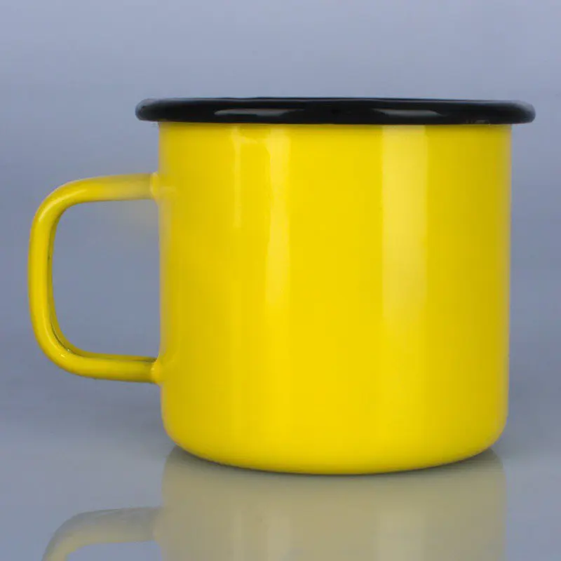 Новая посуда для напитков молочная чашка кружки эмаль чай кофе сплошной цвет