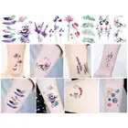 Съемная Черная роза бабочка дизайн 3D татуировка на тело наклейка долговечная Водонепроницаемая Обложка Шрамы Временная наклейка на ногу боди-арт