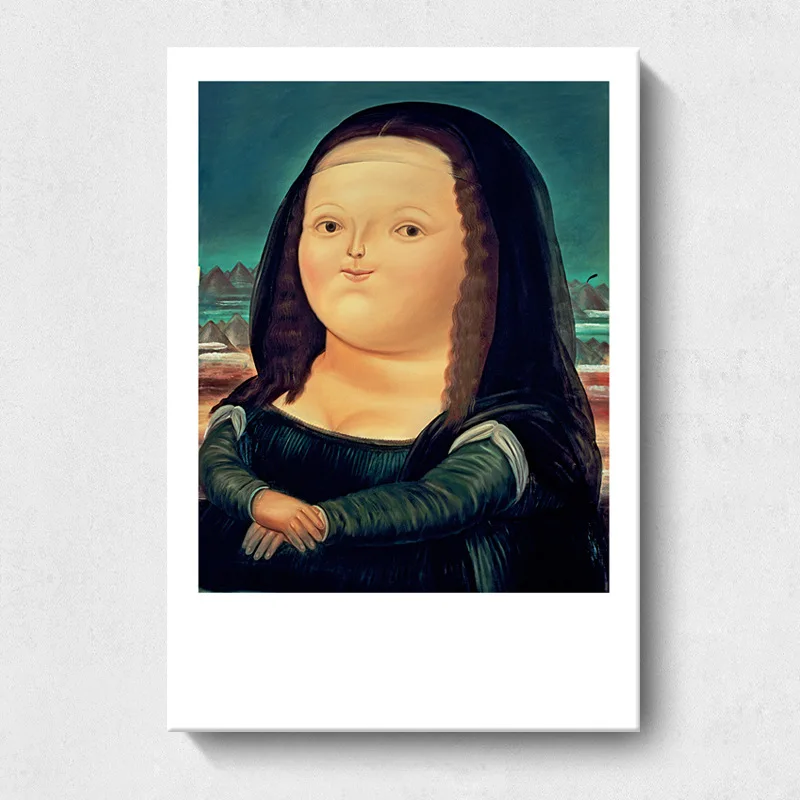 Pintura Decorativa minimalista moderna de Mona Lisa, lienzo colgante, Cuadros al óleo,...
