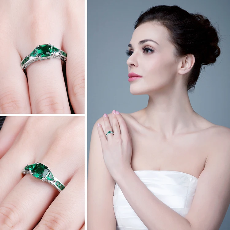 Jewelrypalace уступили 1.3ct Nano России имитация Изумрудный себе кольцо стерлингового серебра 925 silvern дружбы любовь подарок ювелирных изделий