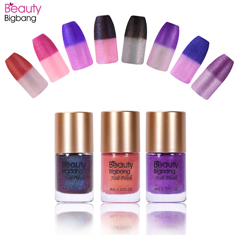 BeautyBigBang синий цвет меняющийся лак для ногтей Блеск температура чанг термальный лак для нейл-арта аксессуары лак