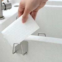 1 pc stainless steel hook adhesive sponge holder kitchen sink rack waterproof quick drying frame bathroom storage hook