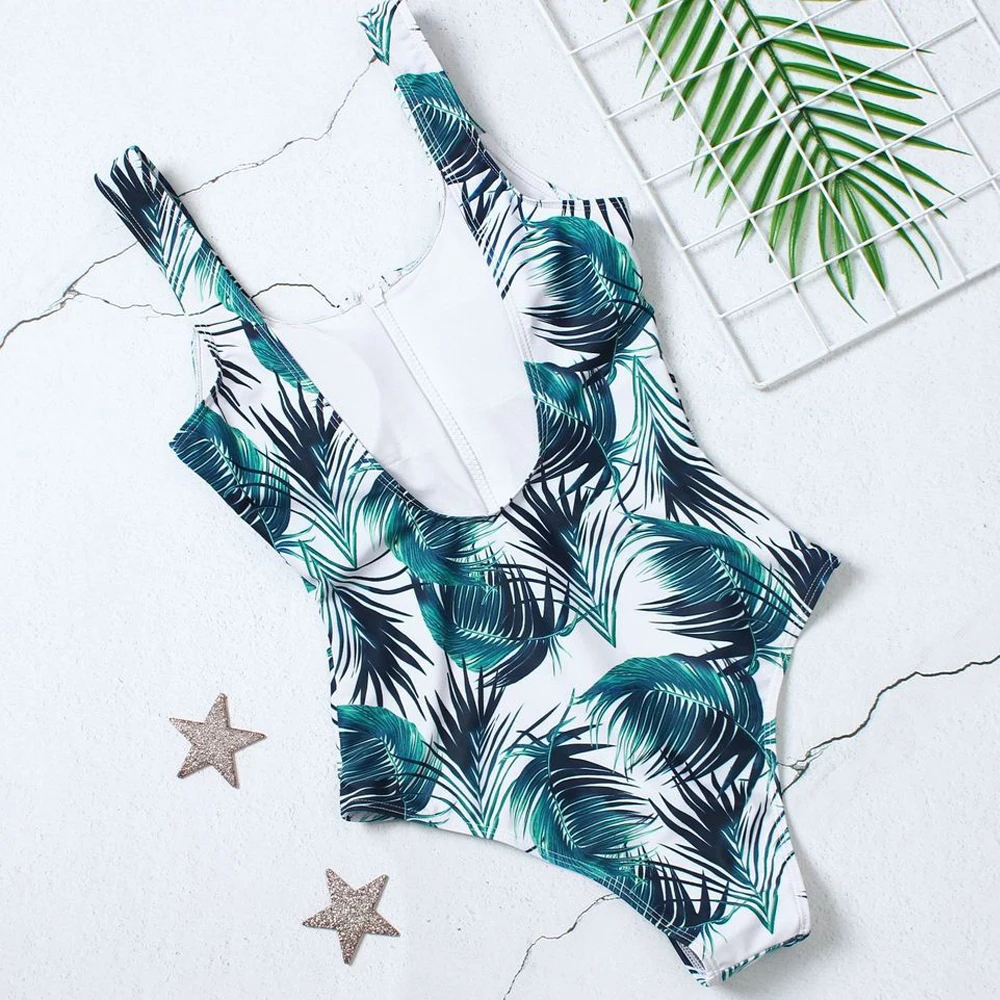 Новинка 2019 красный белый синий полосатый купальник Цельный женский монокини на