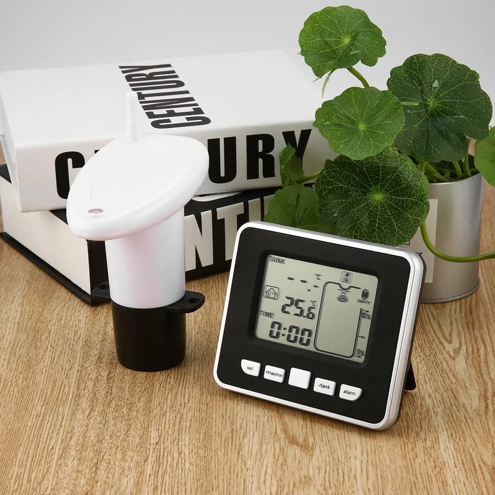 

Wireless Ultrasonic Water Tank Liquid Depth Level Meter Flow Sensor Monitor with 3.3 Inch LCD Temperature Display Measuring Tool
