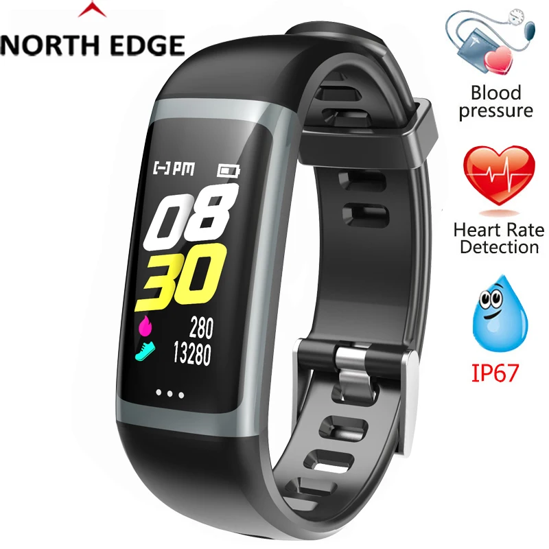 Мужской смарт браслет с цветным экраном монитором артериального давления пульса