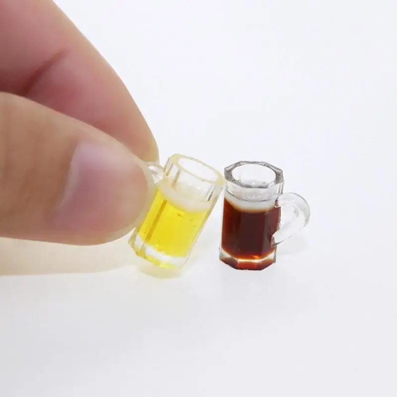 

1:12 Dollhouse Mini Beer Mug Mini Jam Resin Dollhouse Simulation Model Kitchen Accessories Dollhouse Decoration