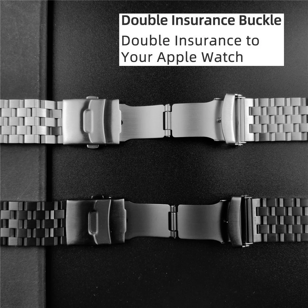 Ремешок мужской из нержавеющей стали для apple watch se series 6 5 4 3 44 мм 42 40 38 мм|Ремешки
