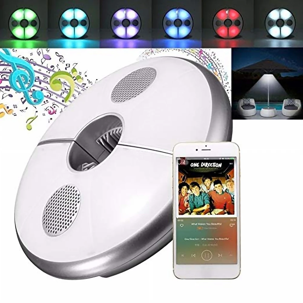 

Umbrella Lamp 48 LEDs Wireless Lamp for Garden Umbrella with Bluetooth Speaker USB Audio Rechargeable for Camping Tent