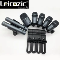 leicozic dr914s 7 piece drum microfone kit metal wired dynamic microfono for drum kick bass tomsnare cymbals carry case