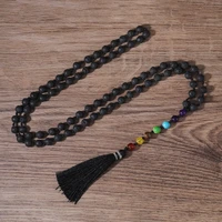 oaiite 7 chakra lava rock mala necklace 108 bead natural stone yoga meditation essential oil diffuser necklace for women