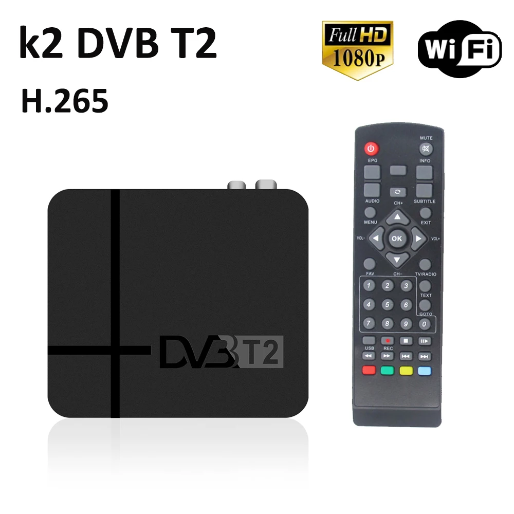K2 полностью HD 1080p цифровой DVB-T2 K2 наземный ТВ-тюнер Поддержка 3D USB wifi DVB T2/T встроенный RJ45 LAN H.265/HEVC телеприставка