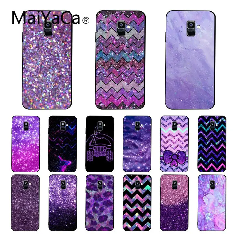 Maiyaca Любовь Фиолетовый Блестящий волнистый чехол для телефона Samsung Galaxy A7 A50 A70 A40 A20