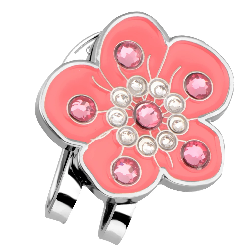 

Golf Crystal Cap Clip Ball Marker Suitable for Golf Cap Visor Golf Lover Golf Trainer - Plum Blossom, Choose Colors
