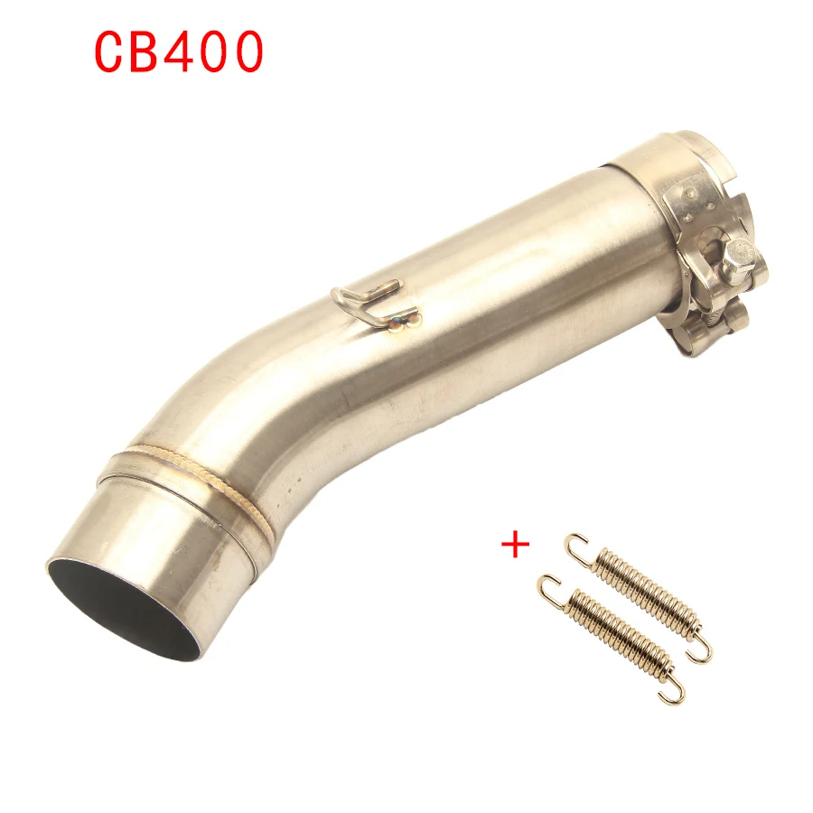 

Motorcycle Exhaust Middle Pipe Slip on Connect Pipe Middle Tube Steel Adapter Link Pipes Escape Moto For Honda CB400 2008-2017
