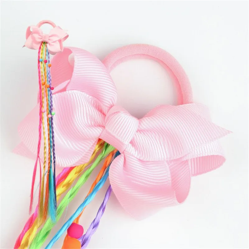 Аксессуары для волос цветной бант парик веревка девочек длинные косички банты