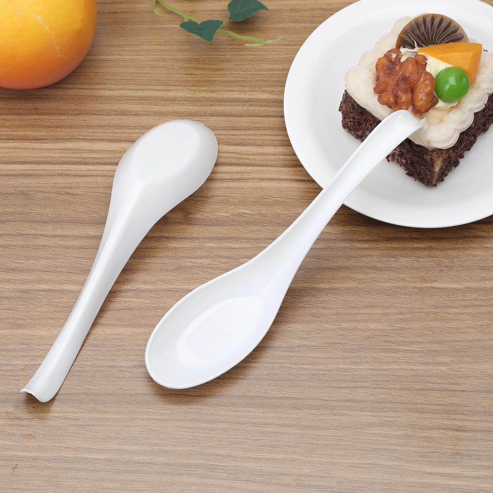 100 ПК ложки с длинной ручкой крюк Пластик комплект антипригарным суповая ложка