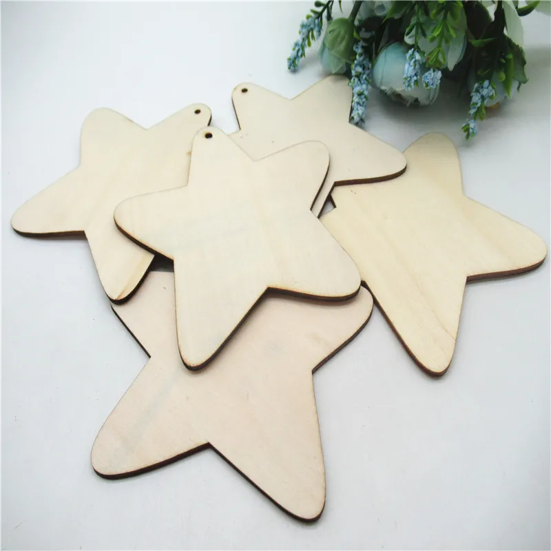 5/10 шт. 10 см режущая звезда из натурального дерева форма Закладка узор
