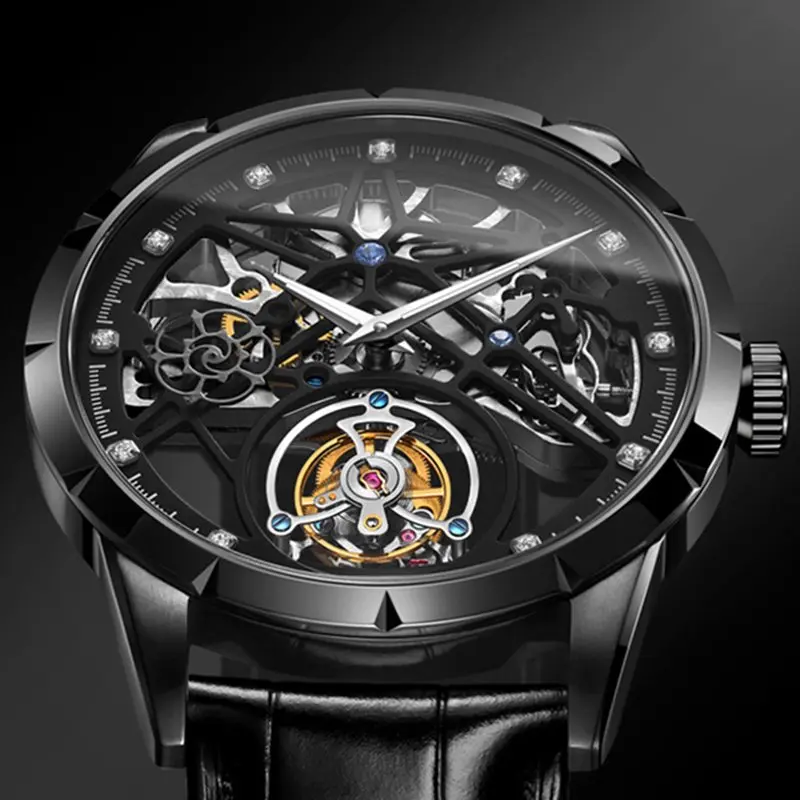 

Aesop Flying Tourbillon Men's Mechanical Watches Limited Edtion Male Skeleton Watch for Men Automatic Luxury Relogio Masculino