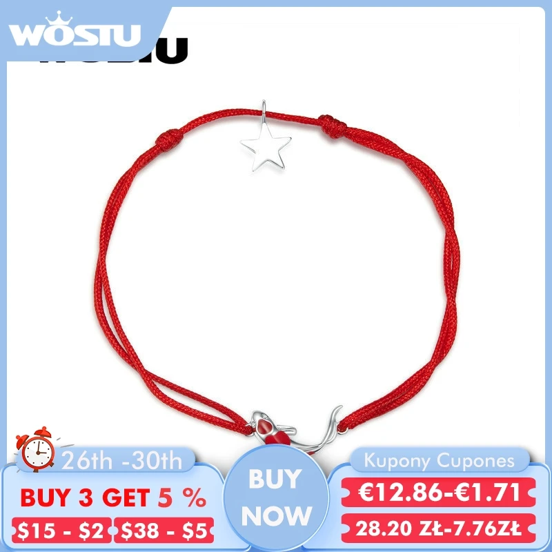 Новинка 2019 регулируемый браслет из серебра 100% пробы красная женская цепочка