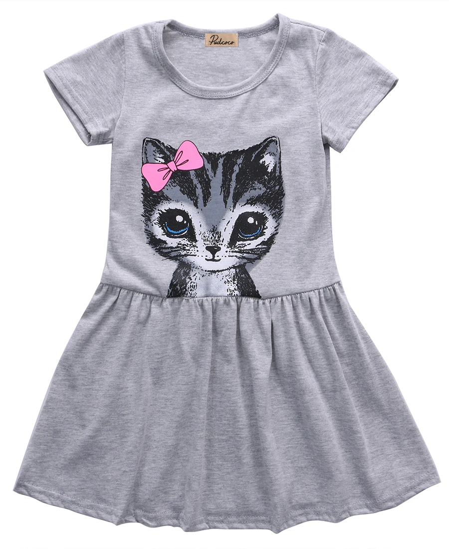 Детское летнее платье пачка с рисунком кошки Китти|Платья| |