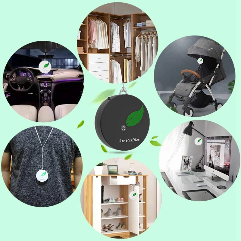 

2Pack Personal Wearable Air Purifier Necklace Portable Negative Ion
